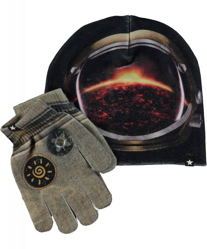 Комплект: шапка+перчаткиатки) Kaya Golden Astronaut