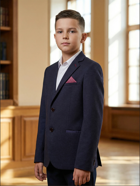 Пиджак для мальчика трикотажный Тилли Стилли синий